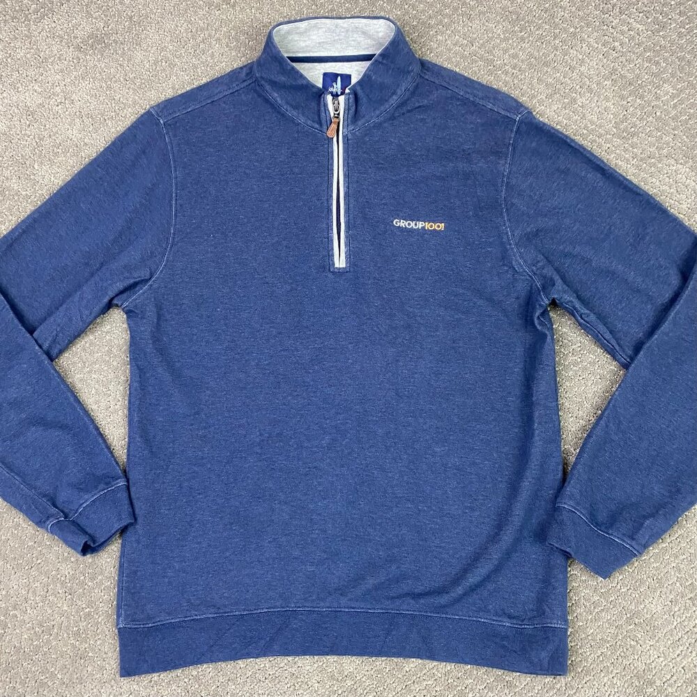 Johnnie-O Sully 1/4 Zip Pullover Men's Medium Midnight Navy Blue Sweatshirt